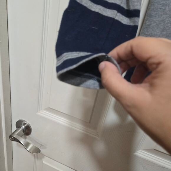 Tommy Hilfiger Navy Gray Stripe Long Sleeve Top S - Picture 9 of 9